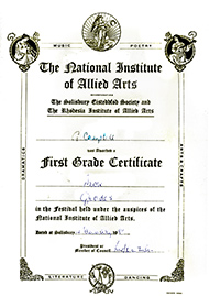 Allied Arts Certificate, 1st Grade, 1982 Allied Arts Certificate, 1st Grade, 1982