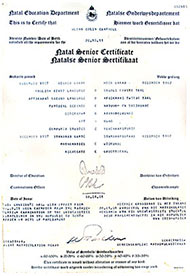 Senior Certificate. 1987 Senior Certificate. 1987